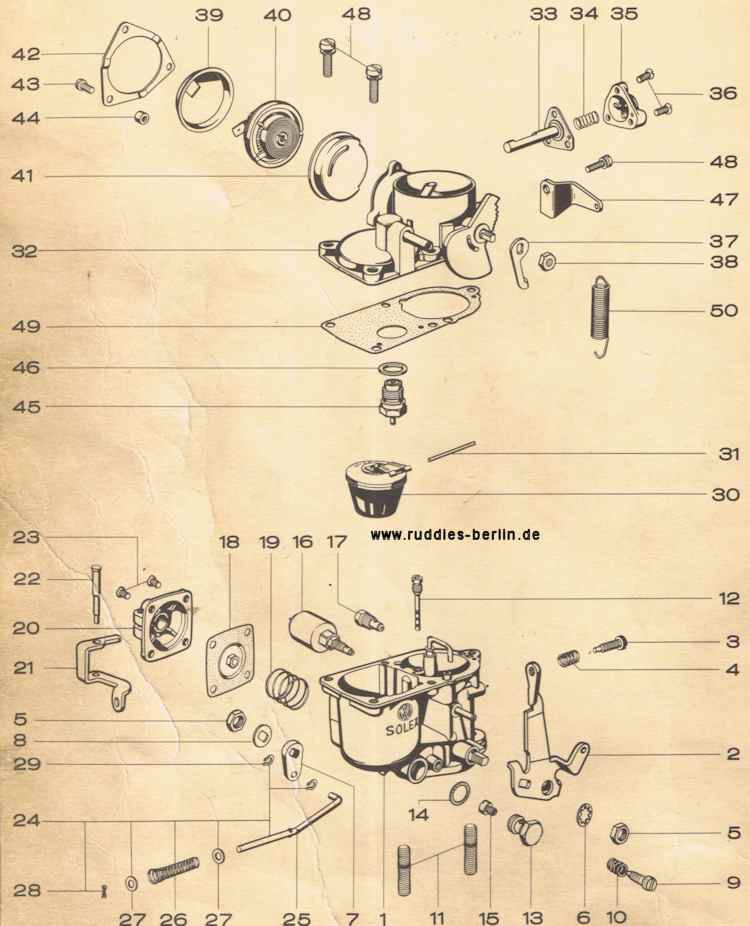 Reparatursatz Rep. Satz Dichtsatz Solex Vergaser VW Käfer VW Bus
