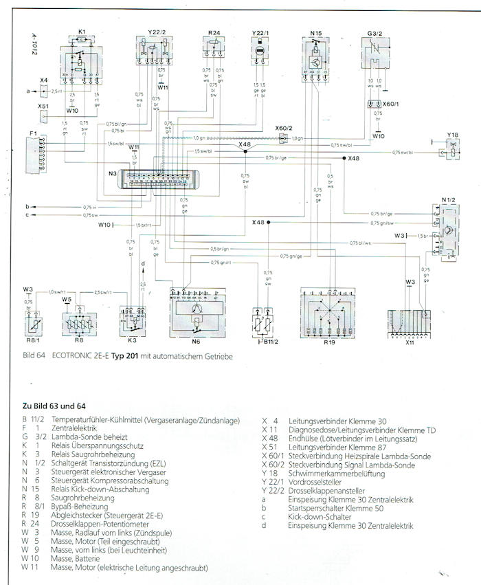 Schaltplan Mercedes W201